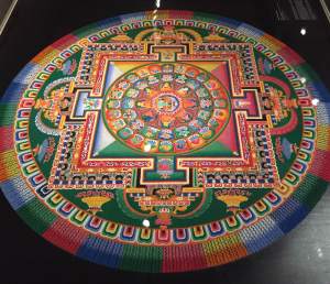 A Tibetan Medicine Buddha mandala at the San Antonio Museum of Art.